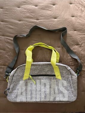 adidas Gray Duffel Bag with Neon Yellow Handles